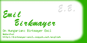 emil birkmayer business card